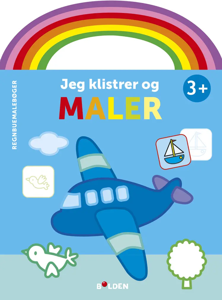 Regnbuemalebog - Jeg klistrer og maler (fly)