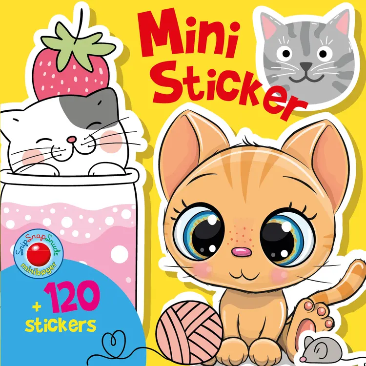 Snip Snap Snude: Mini-stickers: Katte - KOLLI á 12 stk. - pris pr. stk. ca. kr. 14,95