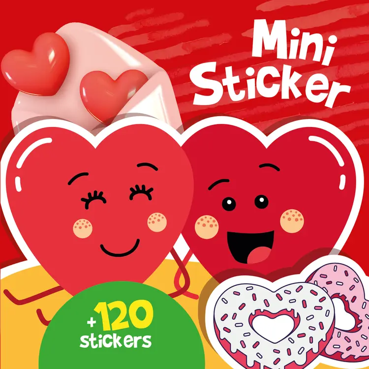 Snip Snap Snude: Mini-stickers: Hjerter - KOLLI á 12 stk. - pris pr. stk. ca. kr. 14,95