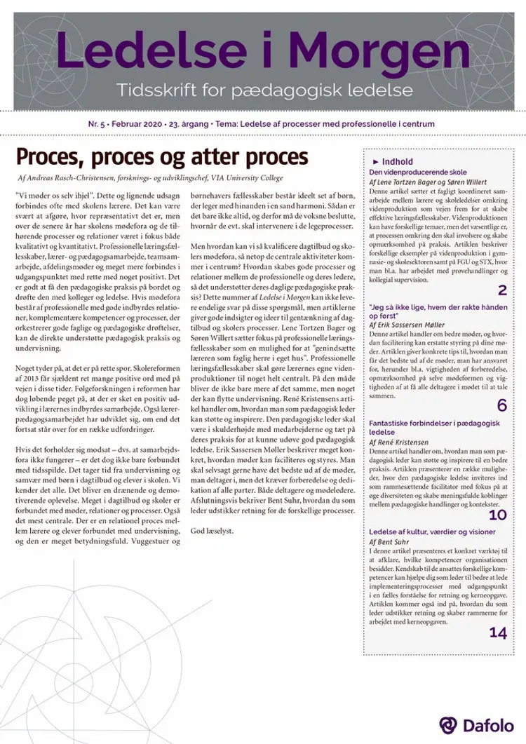 Ledelse i Morgen. Nr. 5. Februar 2020 (E-tidsskrift, pdf) af Andreas Rasch-Christensen