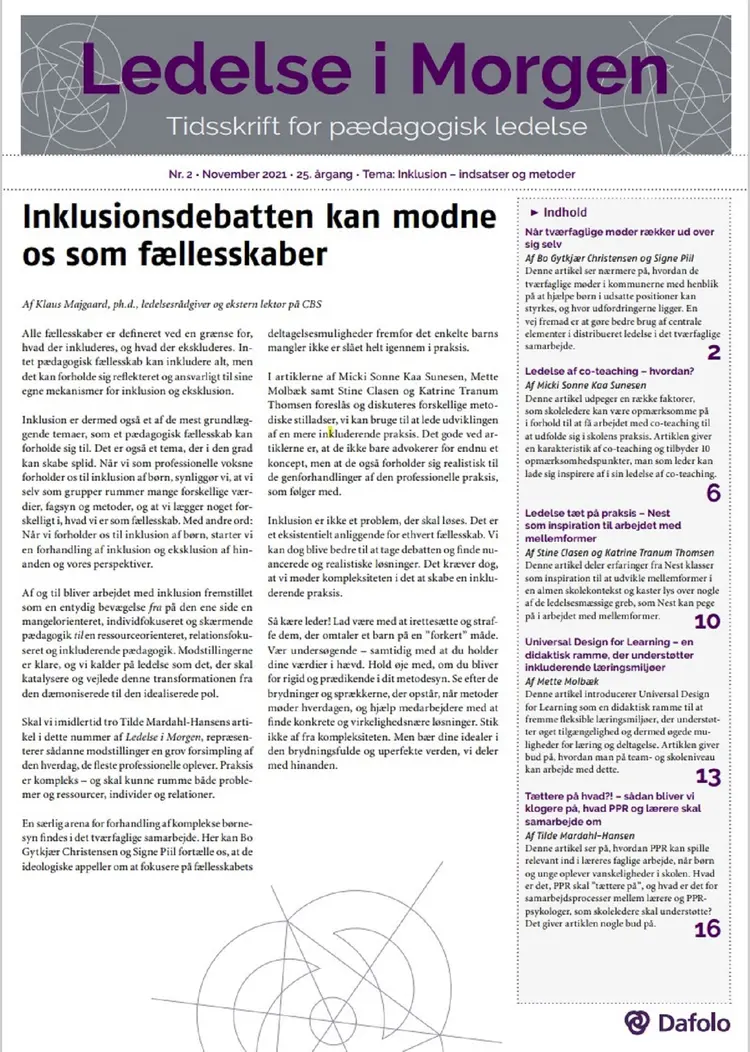 Ledelse i Morgen, Nr. 2. November 2021 af Katrine Tranum Thomsen