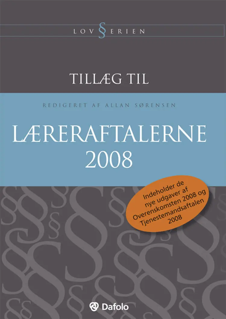 Tillæg til Læreraftalerne 2008 af Allan Sørensen