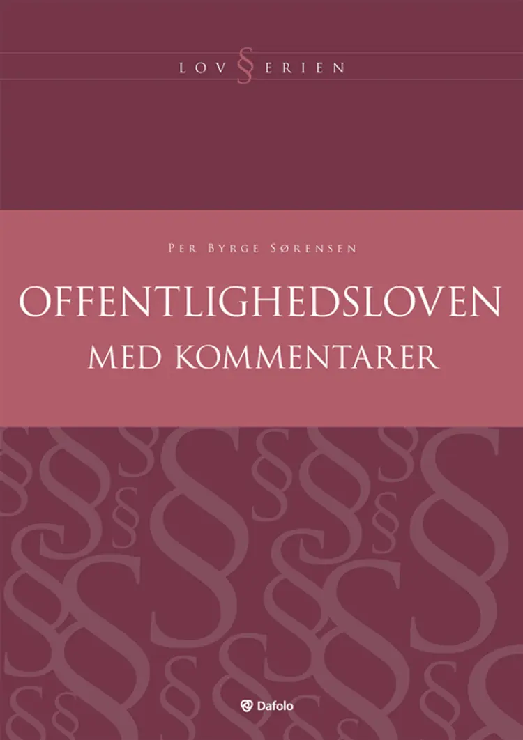Offentlighedsloven med kommentarer af Per Byrge Sørensen