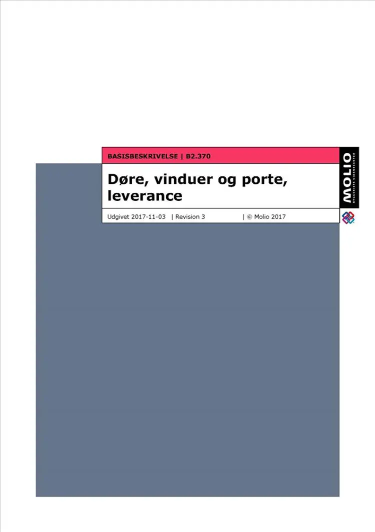 Basisbeskrivelse - døre, v & p, leverance - B2.370