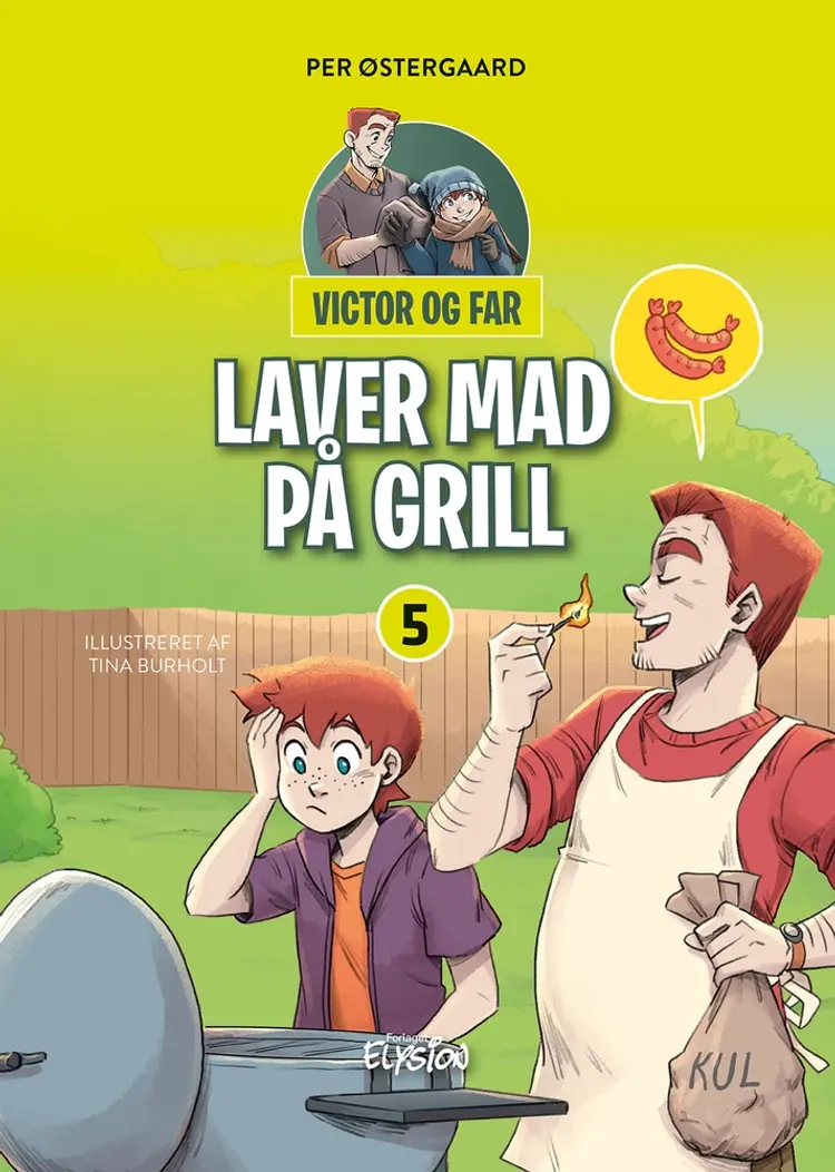 Victor og far laver mad på grill af Per Østergaard