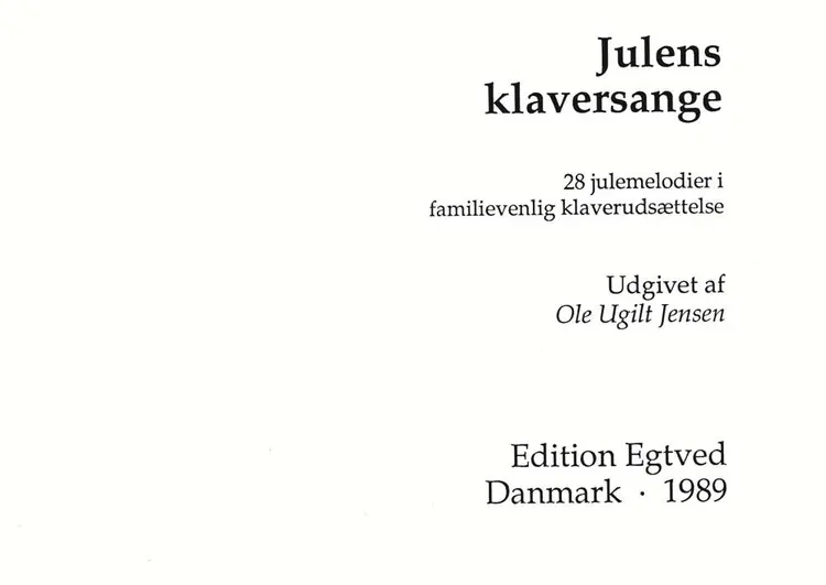 Julens klaversange af Ole Ugilt Jensen