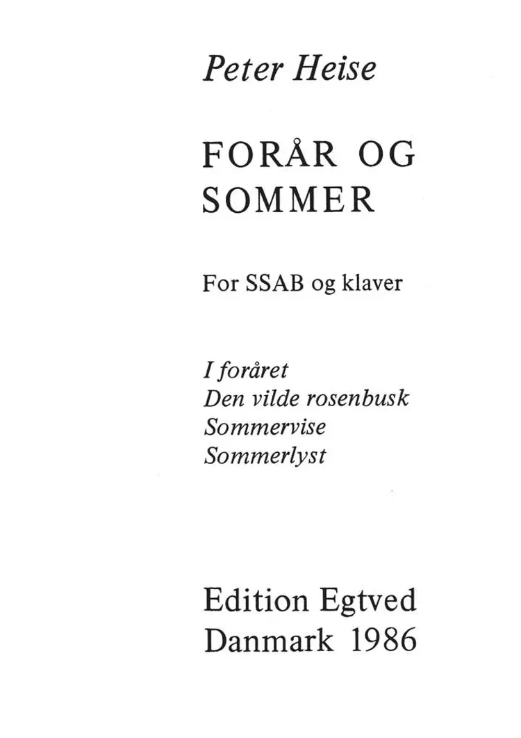 Forår og sommer af Peter Heise