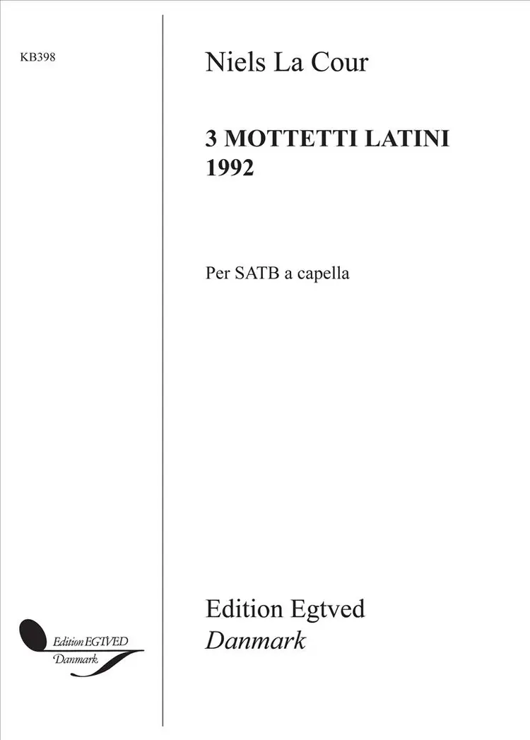 3 Mottetti Latini af Niels La Cour