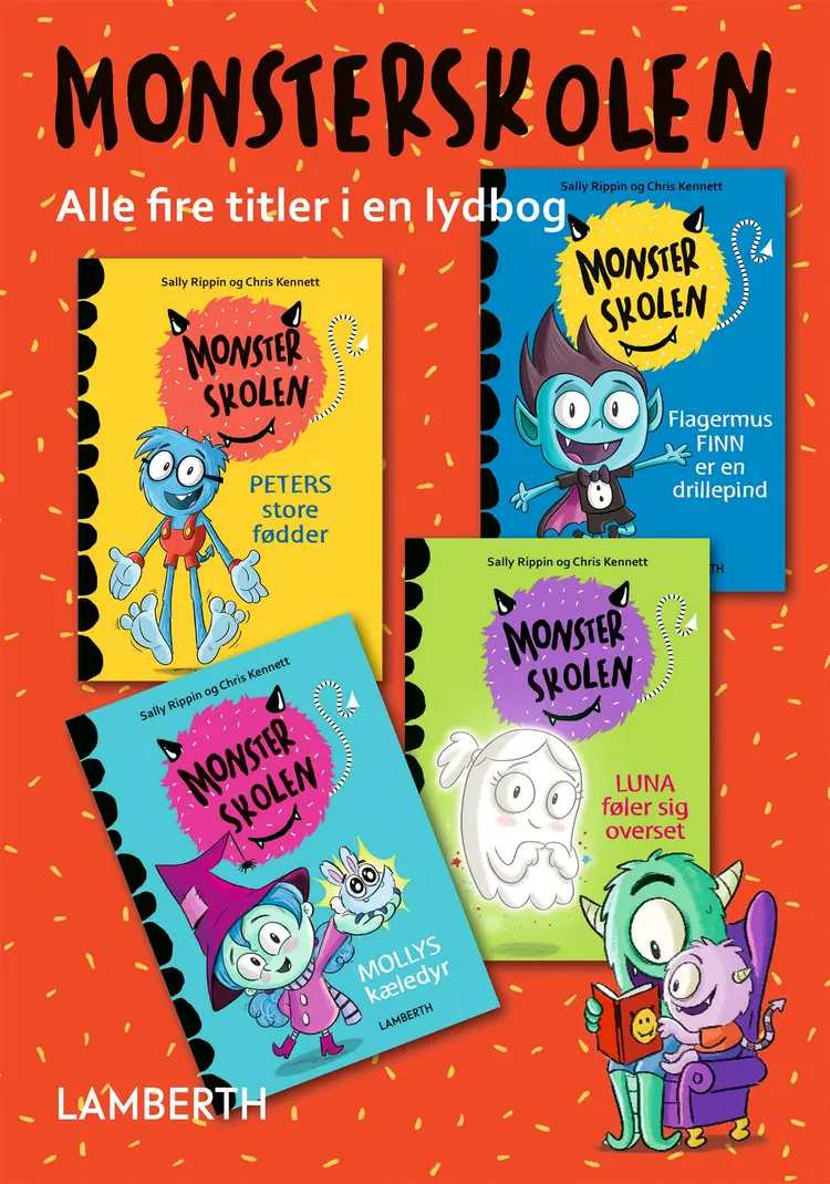 Monsterskolen - Flagermus Finn er en drillepind, Peters store fødder, Luna føler sig overset og Mollys kæledyr af Sally Rippin