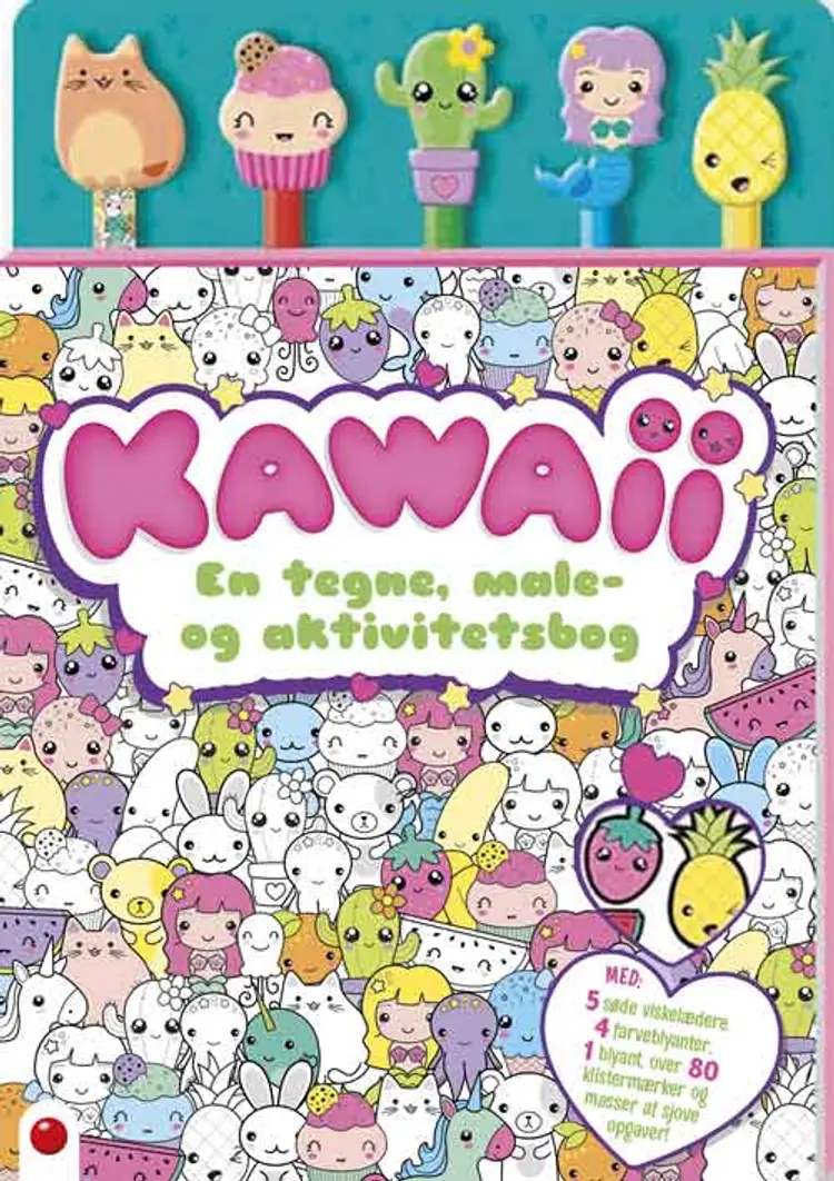 Aktivitetsbog med blyanter: Kawaii