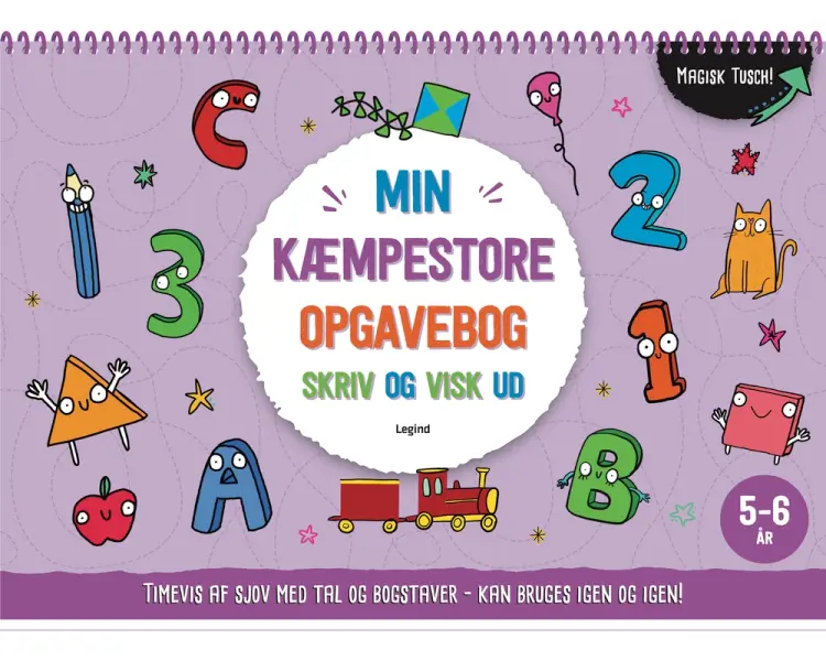 Min kæmpestore opgavebog - skriv og visk ud igen