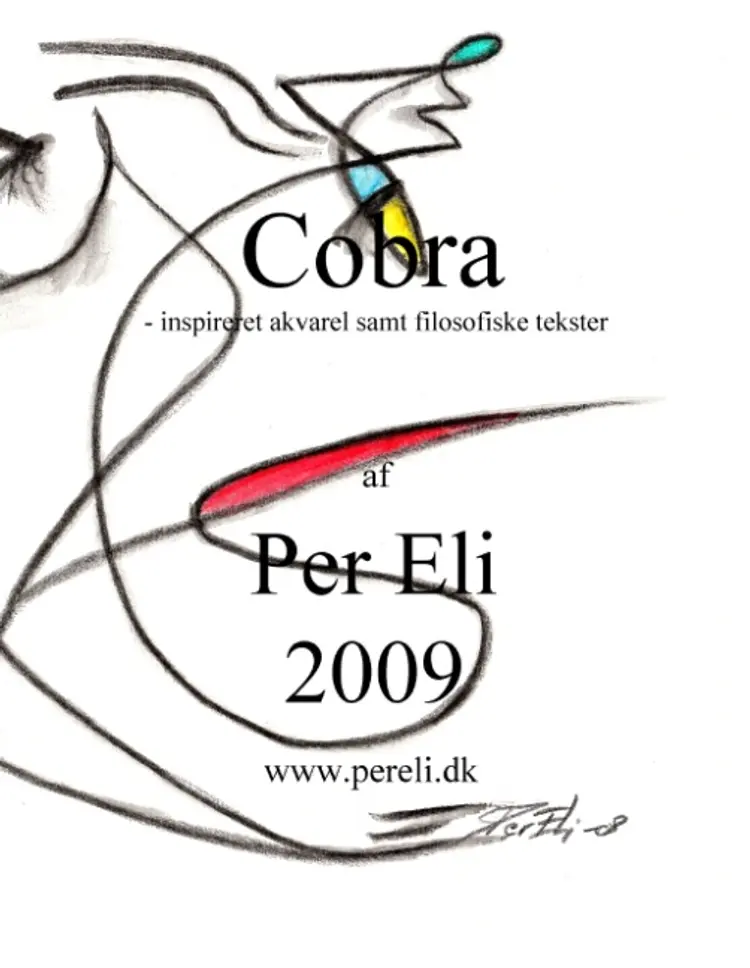 Cobra inspireret akvarel samt filosofiske tekster af Per Stenderup