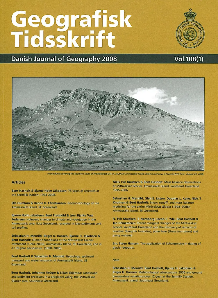 Geografisk Tidsskrift vol. 108 (1) af Redaktør Anette Reenberg