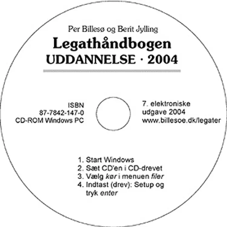 Legathåndbogen Uddannelse 2004 CD-ROM af Per Billesø