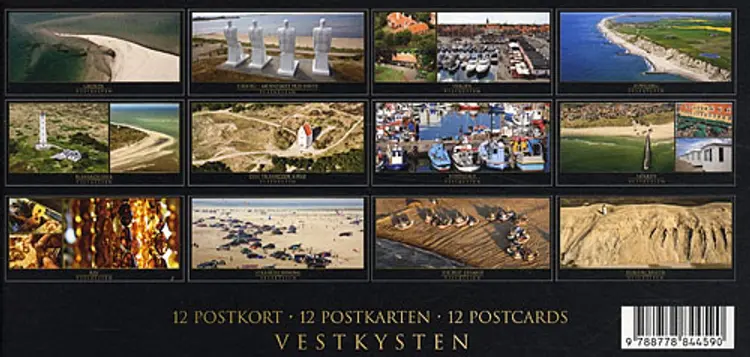 Postkort: Vestkysten - 12 styk i æske af Finn Byrum