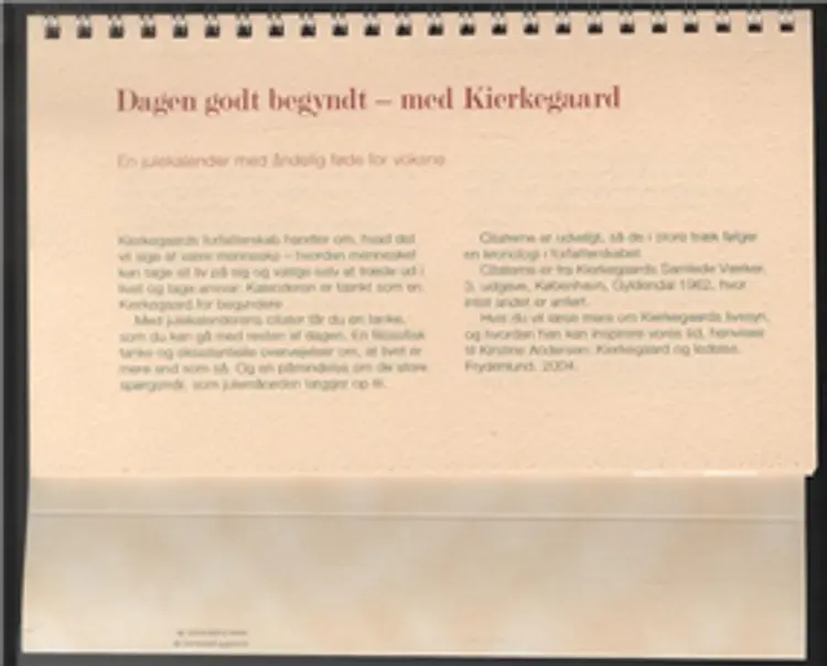 Dagen godt begyndt - med Kierkegaard af Andersen Kirstine
