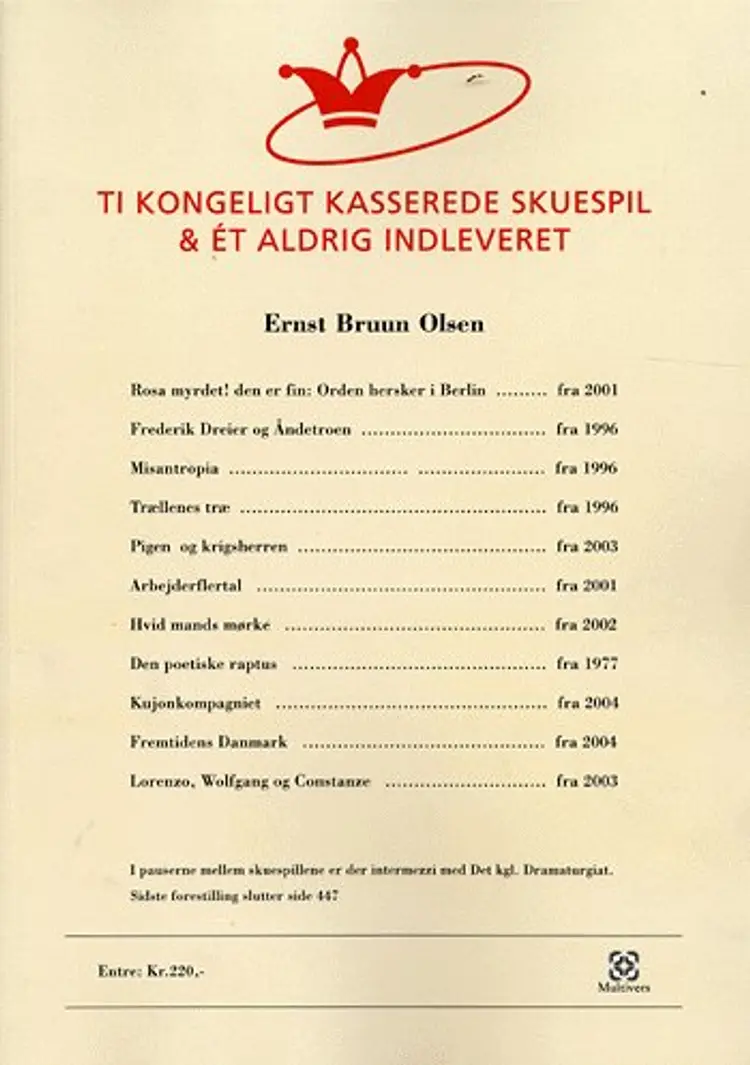 Ti kongeligt kasserede skuespil & ét ikke indleveret af Ernst Bruun Olsen