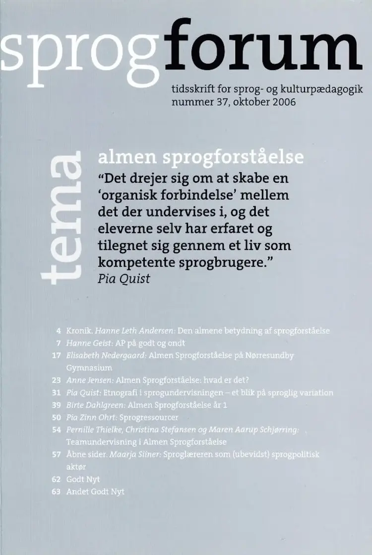 Almen sprogforståelse af Bente Meyer