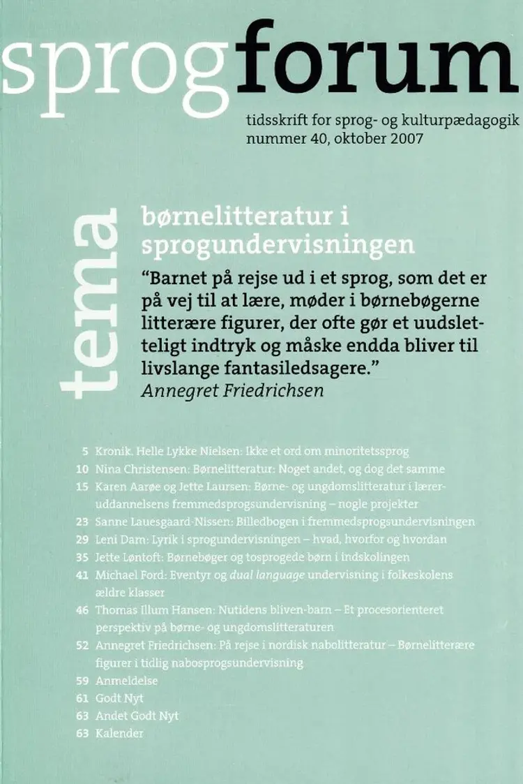 Børnelitteratur i sprogundervisningen af Bente Meyer