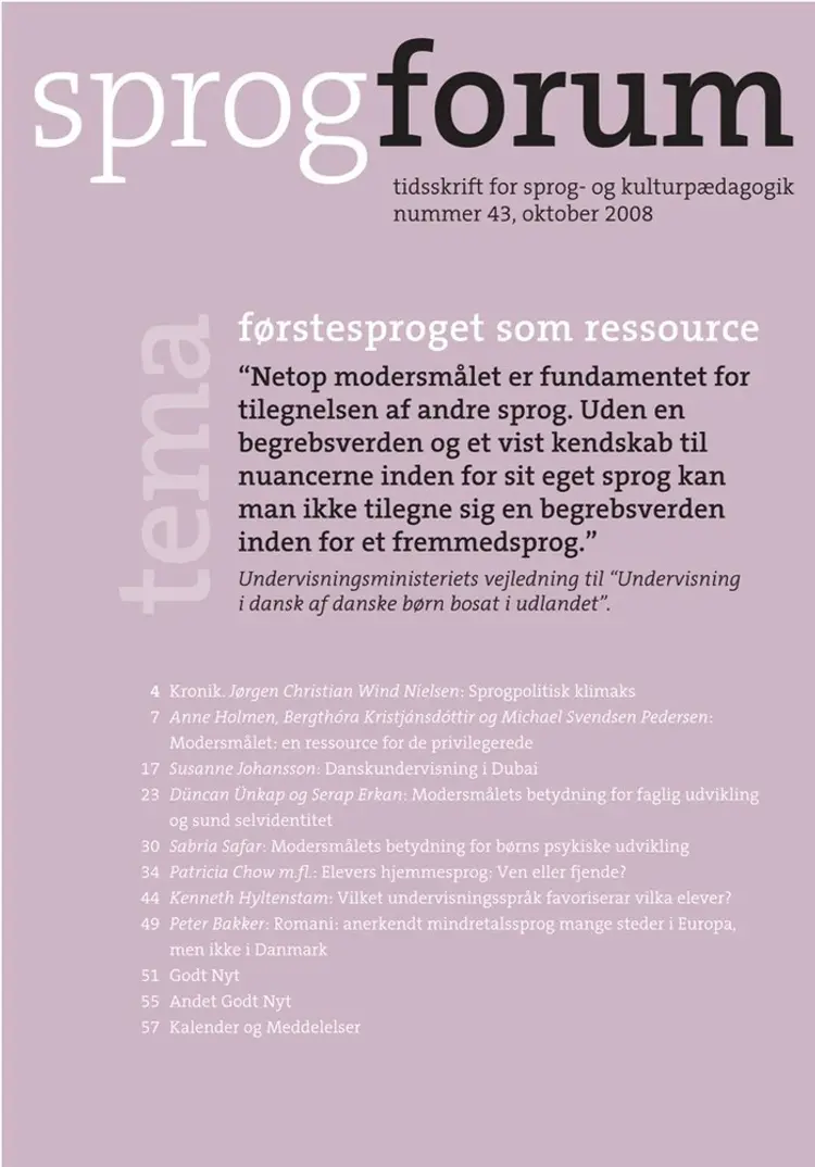 Førstesproget som ressource af Michael Svendsen Pedersen