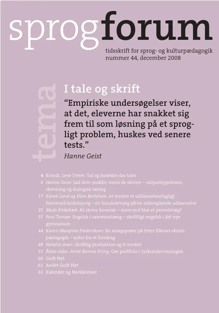 I tale og skrift af Nanna Bjargum