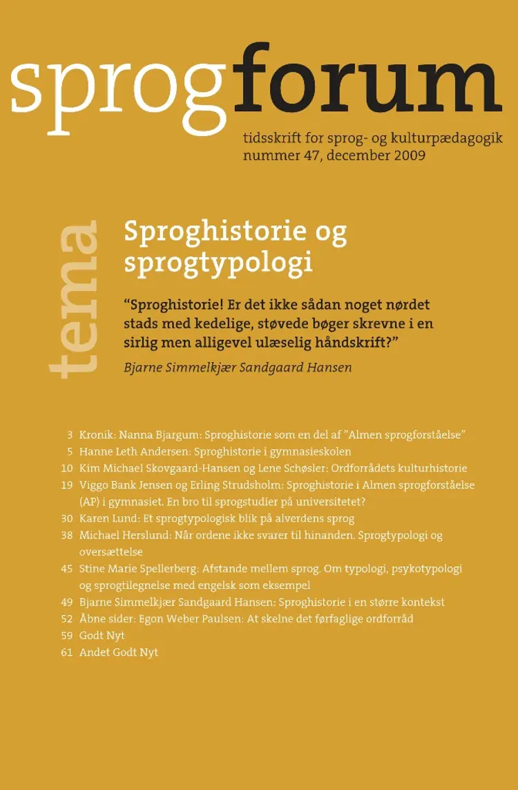 Sproghistorie og sprogtypologi af Nanna Bjargum