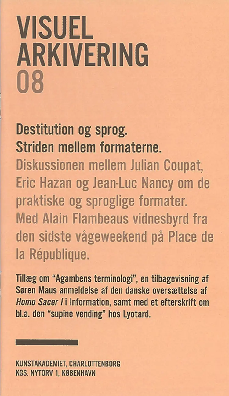 Destitution og sprog af Carsten Juhl