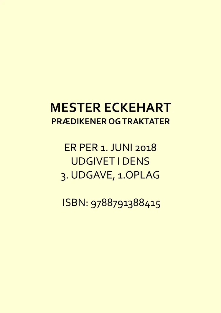 Prædikener og traktater af Mester Eckhart