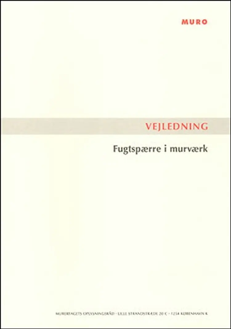 Fugtspærre i murværk af Tommy Bunch-Nielsen