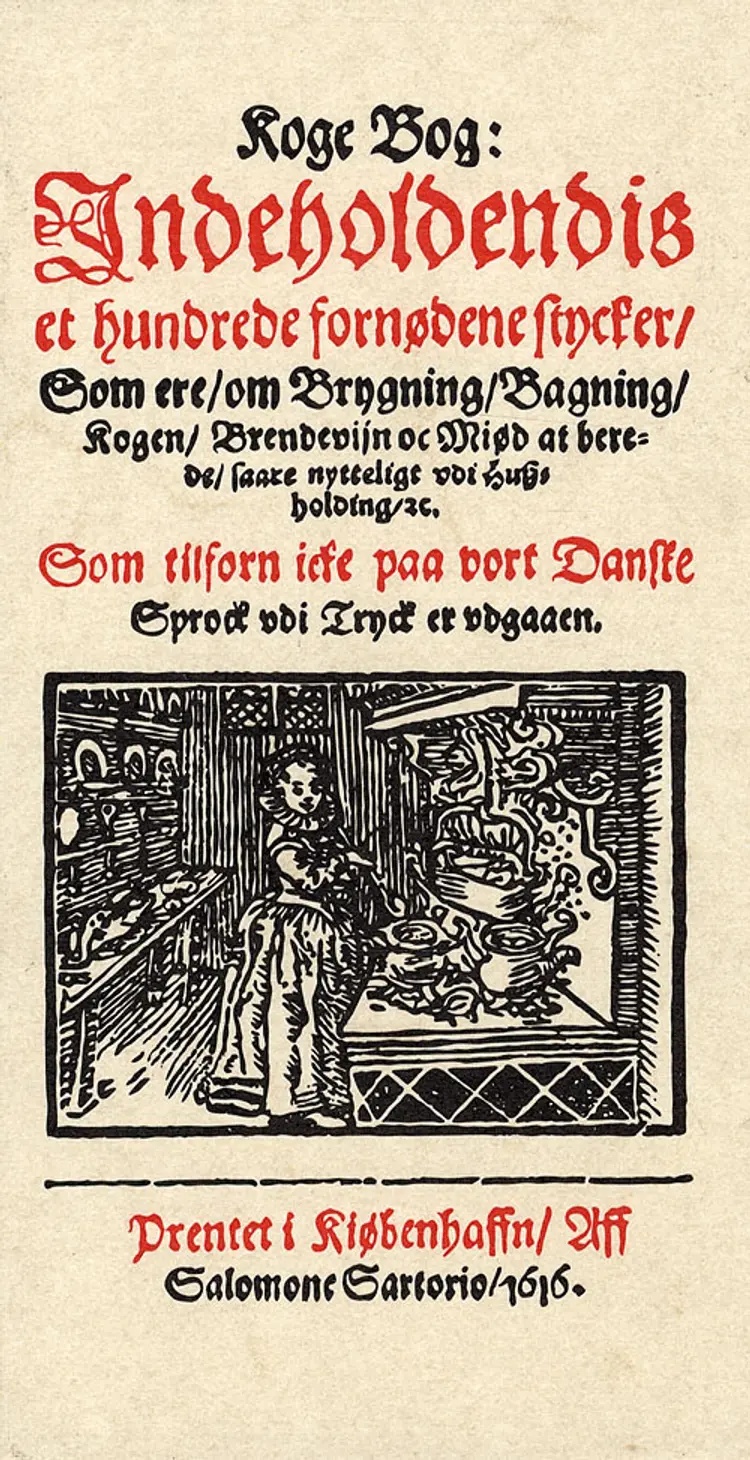 Koge Bog, indeholdendis et hundrede fornødene Stycker, som ere om Brygning, Bagning, Kogen, Brendevijn oc Miød at berede, sa af Anna Wecker