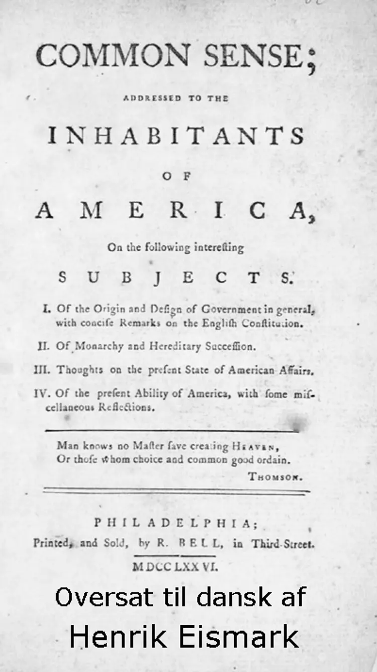 Sund fornuft af Thomas Paine