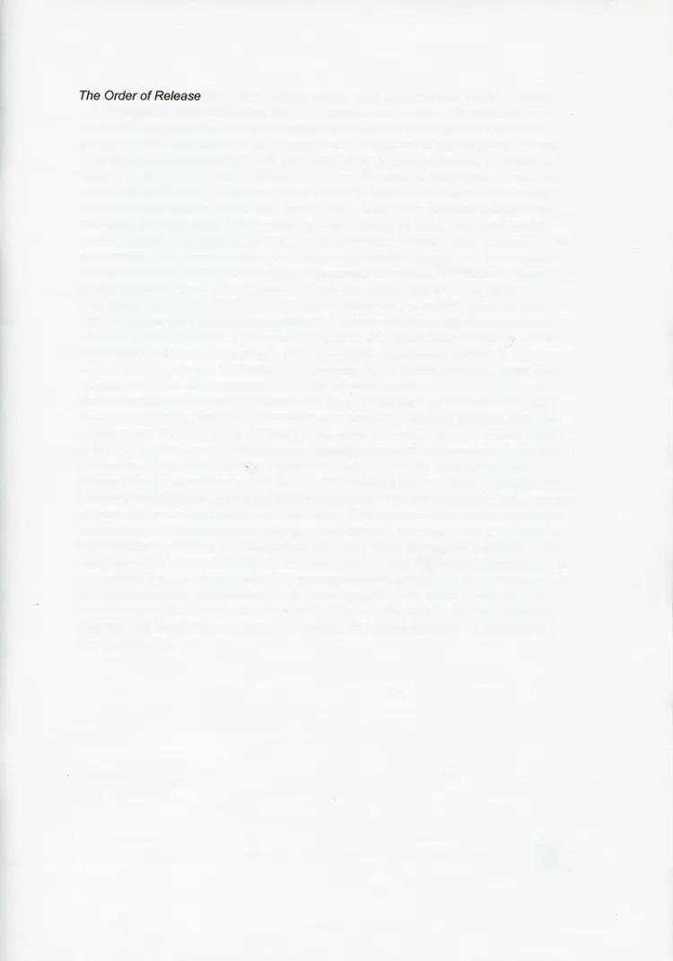 The Order of Release af A. E. Brandt