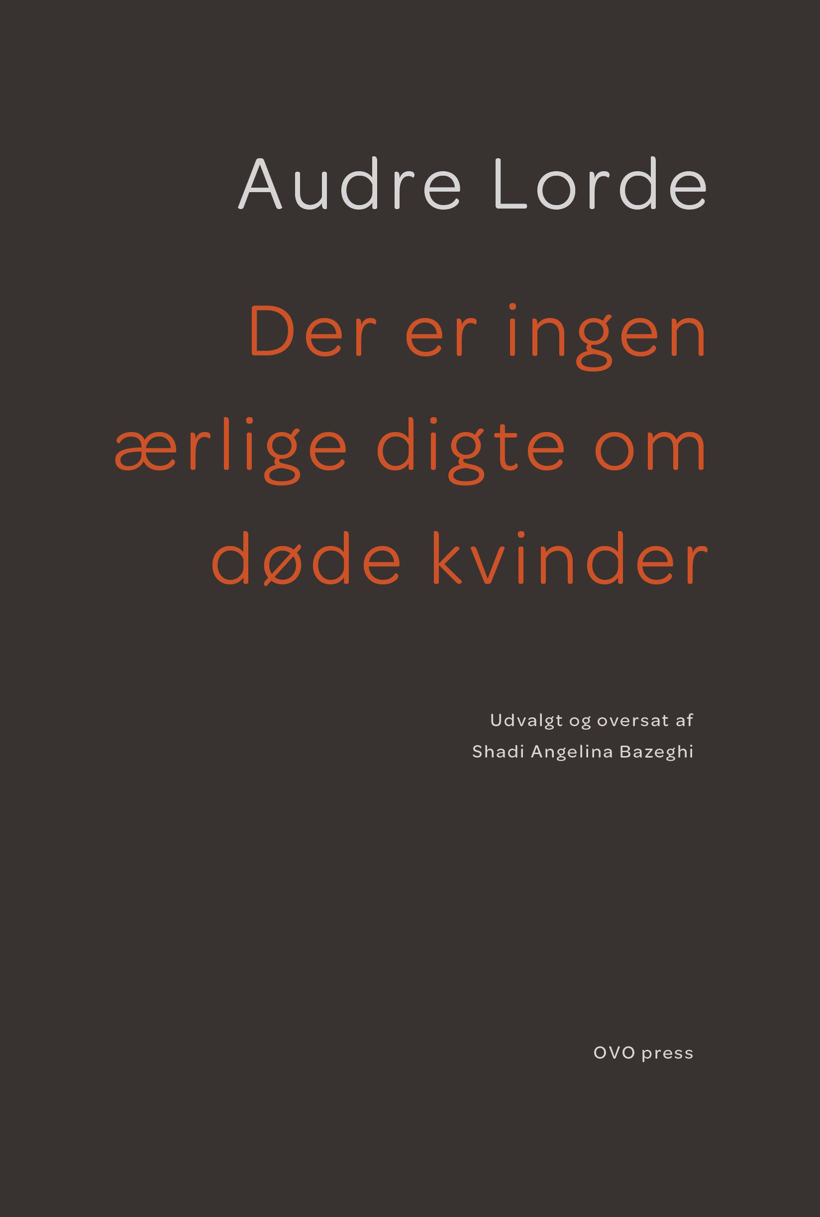 Der er ingen ærlige digte om døde kvinder cover