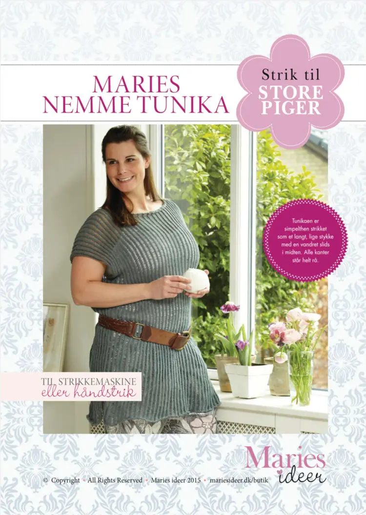 Strikkeopskrift - Maries nemme tunika af Maries Ideer