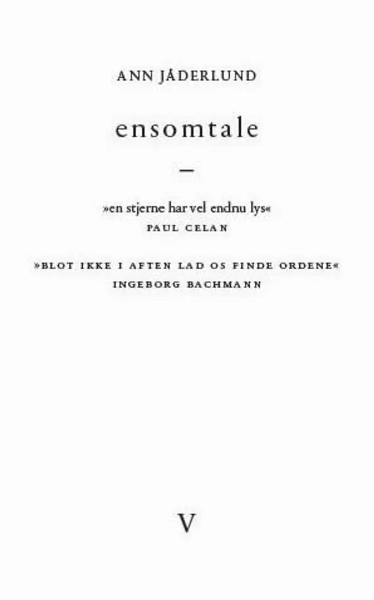 ensomtale af Ann Jäderlund