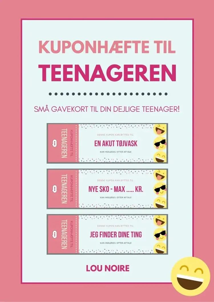 Kuponhæfte til teenageren - pink af Lou Noire