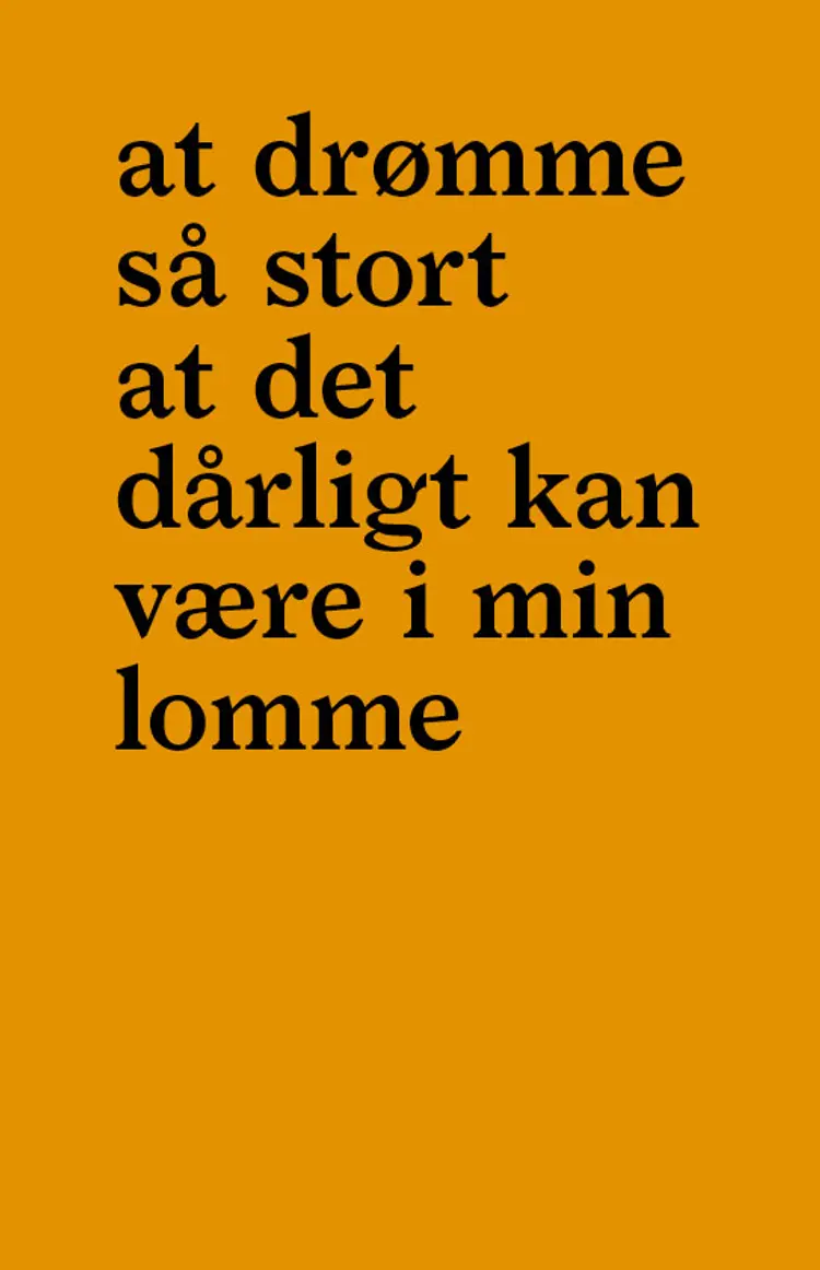 at drømme så stort at det dårligt kan være i min lomme af Flemming Hansen