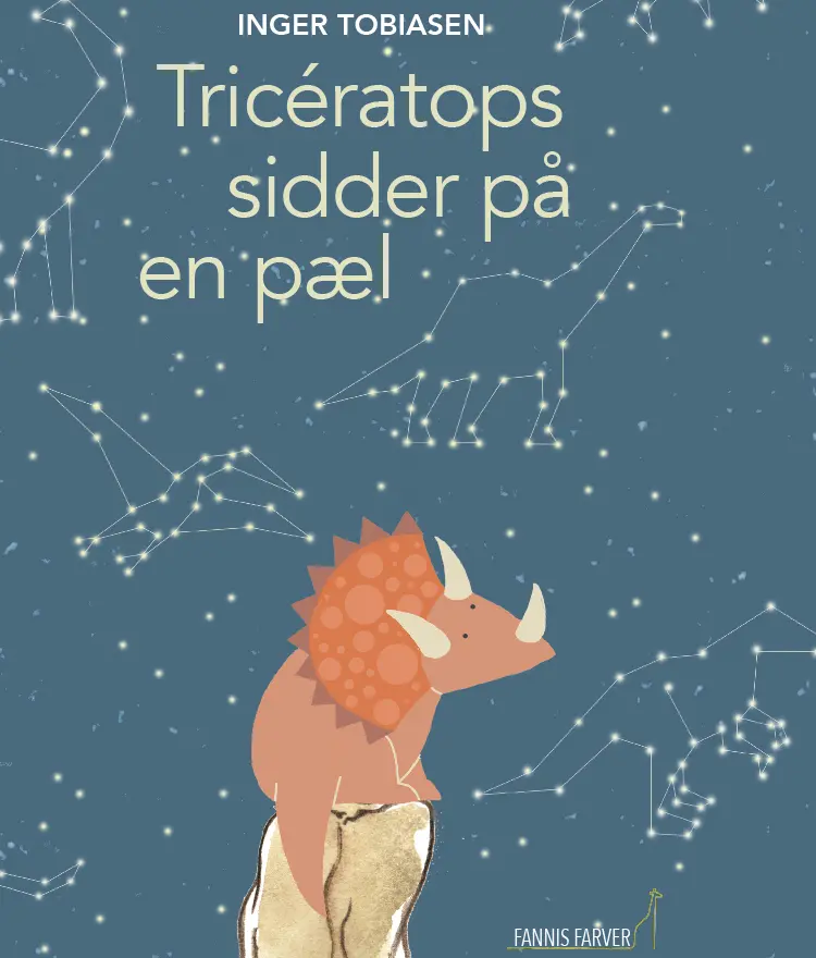 Tricératops sidder på en pæl af Inger Tobiasen