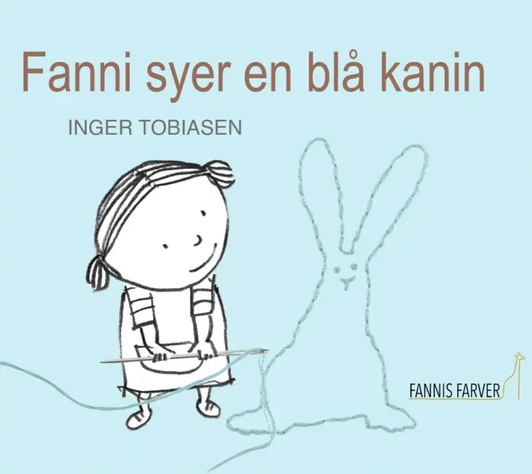 Fanni syer en blå kanin af Inger Tobiasen
