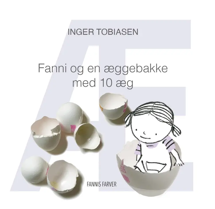 Fanni og en æggebakke med 10 æg af Inger Tobiasen