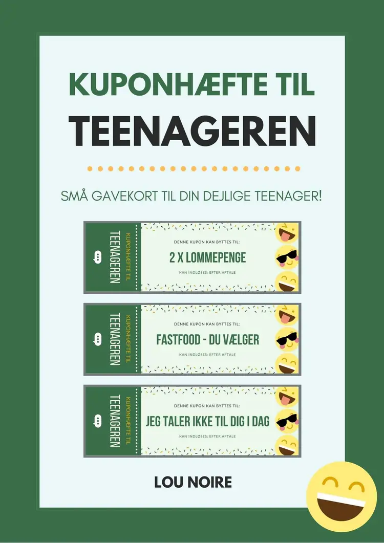 Kuponhæfte til teenageren - grøn af Lou Noire