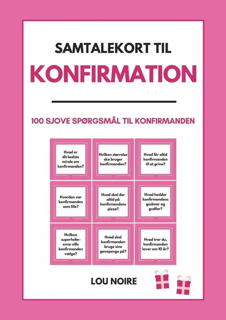 Samtalekort til konfirmation - pink af Lou Noire