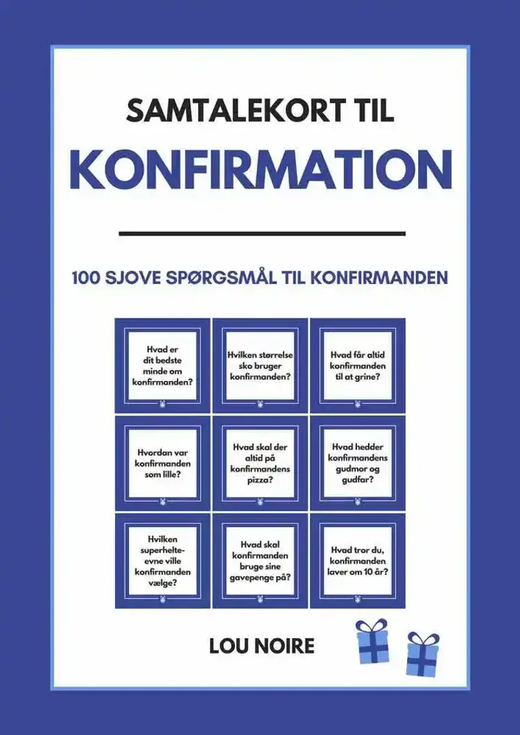 Samtalekort til konfirmation - blå af Lou Noire