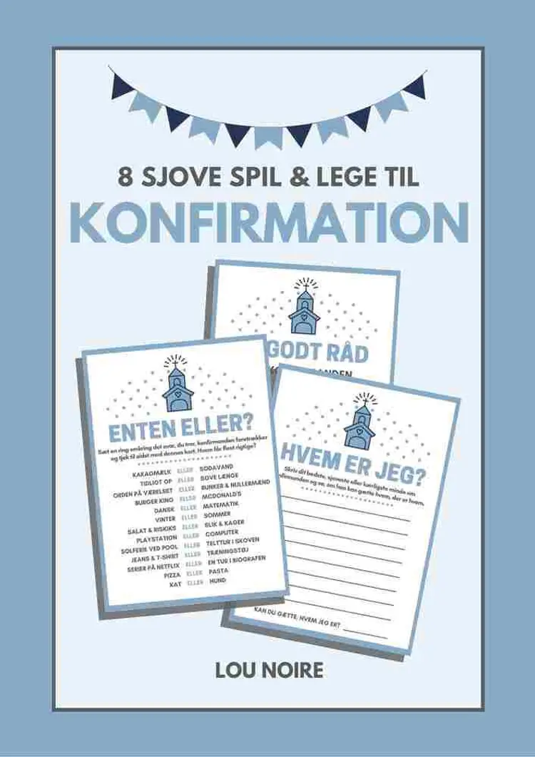 8 sjove spil og lege til konfirmation - blå af Lou Noire