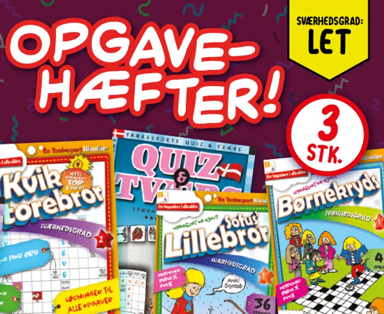 Krydsord, Sudoku og Find Ord Samleposer Sværhedsgrad: LET/B af Keesing/Tankesport