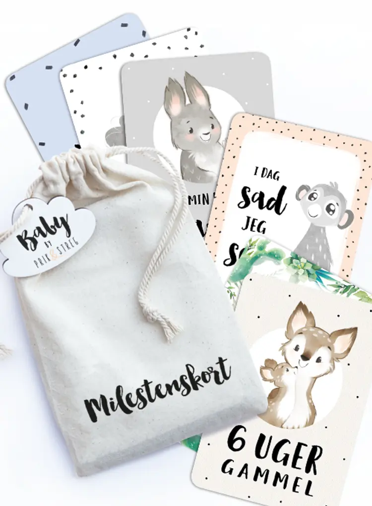 Milepælskort til baby af PRIK OG STREG