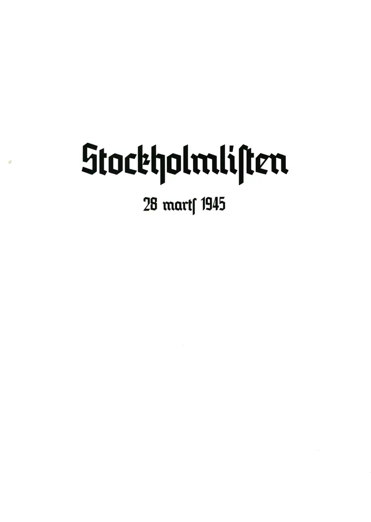 Stockholmlisten af De Illegale Organisationer i Danmark