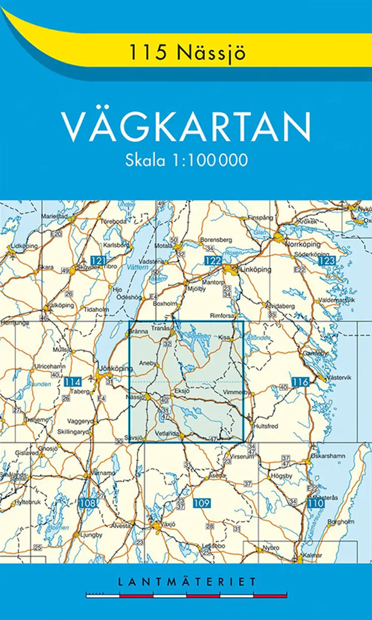 Nässjö 1:100.000 af Kartförlaget