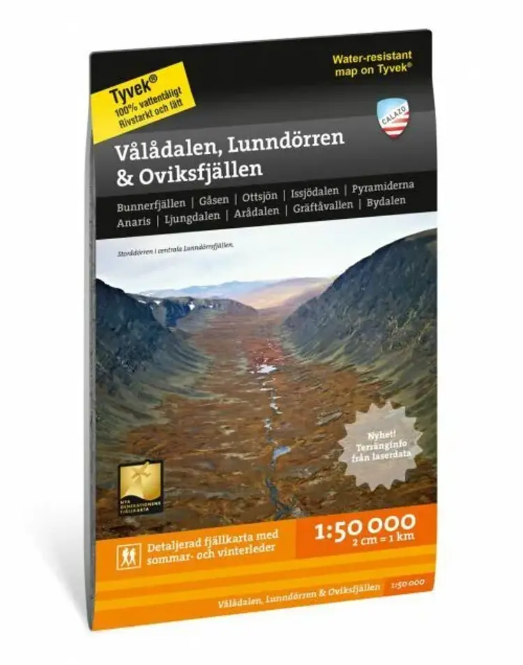Vålådalen, Lunndörren & Oviksfjällen 1:50.000 af Calazo