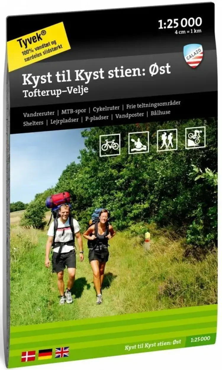 Kyst til Kyst Stien øst : Tofterup - Vejle 1:25 000 af Calazo